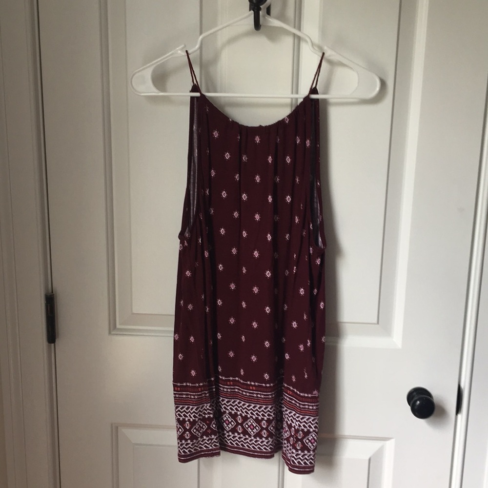 Old navy maroon tank top with pattern bottom